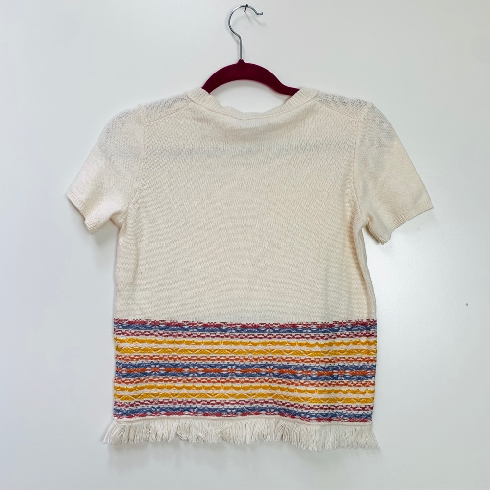 NEW Madewell Fringed Jacquard Sweater Tee L2874 - Picture 8 of 8